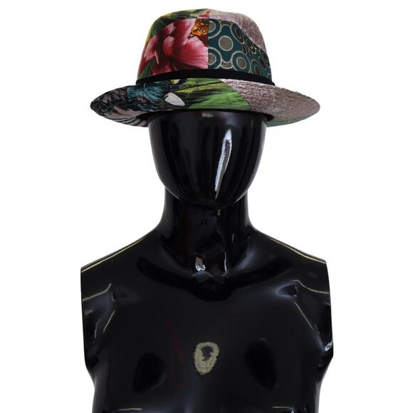 Dolce & Gabbana Multicolor Patchwork Women Fedora Wide Brim Women's Hat